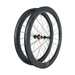 700C V-shape 56mm depth 28mm wide hand-built carbon road wheels - 30mm wide and tubeless compatible